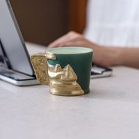 Mug à café à l'art latte de 200 ml, thème créatif Sanxingdui, culture de Chengdu, fait à la main, avec logo personnalisé, boîte cadeau
