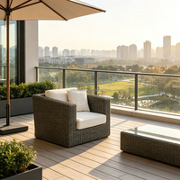 Chaise longue en rotin d'aluminium moderne et durable pour jardin et usage extérieur