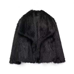 Hot Sale Turn <b>Down</b> Collar Long Sleeve Faux Fur Winter Coat for Women Fashion - Product Image 1