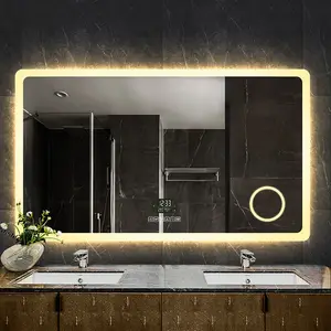 Большой прямоугольный настенный сенсорный светодиодный зеркальный светильник для ванной комнаты от поставщика