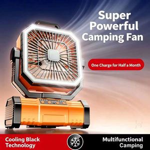 2026 Upgraded Camping Fan, 360° Auto Oscillation, 4-Speed, LED <b>Light</b>, 10000mAh, Portable for Tent Fishing Outdoor - Product Image 5