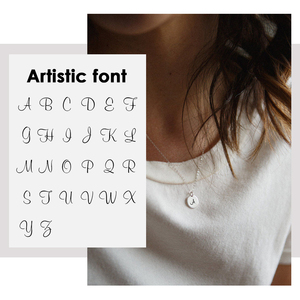 Personalizado grabado iniciales carta patrones collar de acero inoxidable - Product Image 4