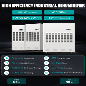 Caja de contenedores de deshumidificador Industrial de 480L, deshumidificador, secador de audífonos electrónicos, deshumidificador para el hogar grande con manguera de drenaje - Product Image 4