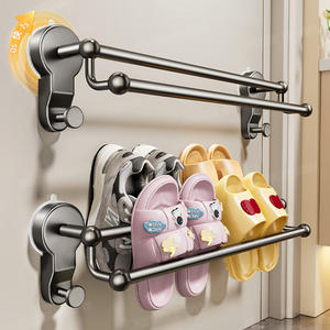 ชั้นวางรองเท้าแบบติดผนัง 2 ชั้น ไม่ต้องเจาะ ใช้ได้หลายฟังก์ชั่น สำหรับห้องน้ำ ห้องนอน ห้องนั่งเล่น - Product Image 3