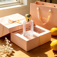 Flacon de parfum vide en verre rose de luxe personnalisé 50ml 100ml avec bouchon doré Flacons de parfum avec boîte Flacons de parfum vides pour femme