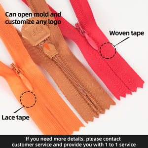 Fermeture éclair en nylon multicolore à glissière cachée, à extrémité fermée, pour vêtements, robes et accessoires de couture - En stock usine OCO - 3 #   Fermeture éclair invisible - Product Image 4