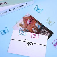 Clips de Papel con Forma de Mariposa, Clips Metálicos Pequeños y Bonitos para Organización de Archivos y Decoración, 34 mm de Largo, en Dorado, Oro Rosa, Azul y Rosa