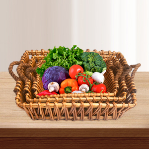 Cesta de mimbre multifuncional estilo hada/náutico para frutas, regalo de empresa, cesta de regalo vacía para flores, almacenamiento de alimentos, hecha en China - Product Image 2