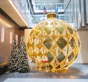 Bola <span class=keywords><strong>de</strong></span> Navidad para iluminar al aire libre, ornamento <span class=keywords><strong>gigante</strong></span> <span class=keywords><strong>de</strong></span> 5m, bolas LED para caminar, para compras, centros comerciales, pantallas <span class=keywords><strong>de</strong></span> luz <span class=keywords><strong>de</strong></span> vacaciones - Product Image 1