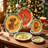 Plateau en carton blanc jetable de qualité alimentaire moderne pour hôtels, fêtes, anniversaires – Assiette en papier haut de gamme