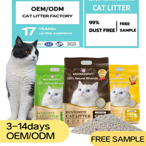 Arena aglomerante de bentonita para gatos con carbón activado de control de olores, varias fragancias, venta al por mayor OEM de gran volumen - Product Image 1
