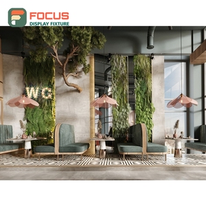 Mostrador de Servicio Independiente para Cafetería con Panel de Vidrio Templado, Zona para Tapas de Vasos y Condimentos, Mostrador de Caja para Cafetería - Product Image 2