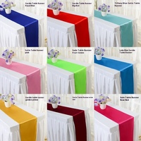 Vente en gros du fabricant Chemin de table en satin surjeteuse haute densité, nappe de mariage décontractée de style européen moderne en tricot pur