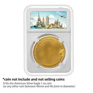 Support de présentation de pièces de monnaie en <span class=keywords><strong>acrylique</strong></span> transparent de 40 mm, durable et à ajustement direct, pour pièce de monnaie <span class=keywords><strong>américaine</strong></span> Silver Eagle de 1 once - Product Image 2