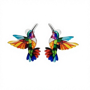 Pendientes de Hierro con Diseño de Animales y Aves Coloridos de Primavera, Estilo Europeo y Americano, Novedad 2026, Retro y de Moda, Gran Venta - Product Image 1