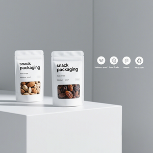 Tùy chỉnh Ziplock in nhựa trắng mờ trắng gói thực phẩm Túi Ziplock với cửa sổ - Product Image 1