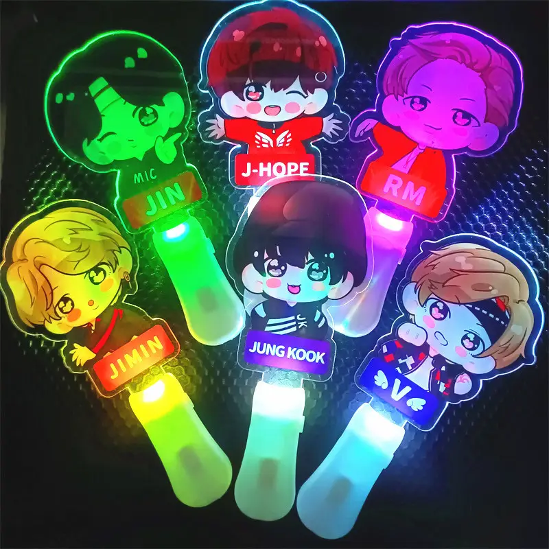 Hot Sale Custom Acrylic Kpop Led Light Stick Bangtan Boys JK Jin RM Suga Fan's Gifts Supplier Concert Glow Stick