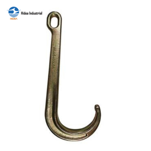 HIDEA <span class=keywords><strong>Crochet</strong></span> en J en acier super allié forgé à froid, trempé, électrogalvanisé, facteur de sécurité <span class=keywords><strong>4</strong></span>:1 avec trou elliptique - Product Image 1