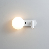 Lampe de lecture LED murale moderne carrée 4W+3W alimentée par courant alternatif pour chambre à coucher
