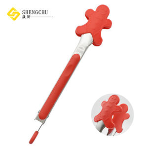 Pinces de cuisine en silicone en forme de bonhommes de pain d'épices, série Noël, pour salade, pain, barbecue extérieur, steak, buffet – Vente en gros - Product Image 1
