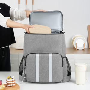 Sac isotherme Beilian 26L, sac à dos isotherme portable, remplissable d'eau, pour pique-nique en plein air, gris noir - Product Image 3