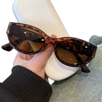 Lunettes De Soleil Rétro Y2K Monture Léopard avec Logo Personnalisé Pc Oeil de Chat Nuances Classiques Noires Gafas De Sol