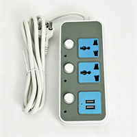 Stop Kontak Listrik Anjehold Factory Wholesale Independent Switch Power Strip 2 Outlet 2 USB Multi Plug Extension Socket untuk Rumah dan Kantor