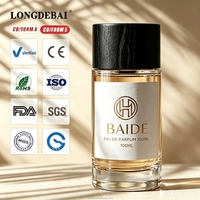 En stock, flacon de parfum en verre transparent élégant, 50 ml, 30 ml, 100 ml, flacon de parfum vide avec bouchon en bois