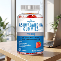 Hot verkopende private label natuurlijke Ashwagandha wortelextract gummies met vitamine B12 voor mannen en vrouwen