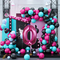 Rose noir violet thème ballon couronne arc ensemble ballon chaîne ensemble anniversaire mariage fête décoration Globos