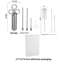 Injecteur de marinade 2 oz, outil d'assaisonnement pour rôtis, design minimaliste moderne, personnalisable, aiguille à dinde en acier inoxydable 304