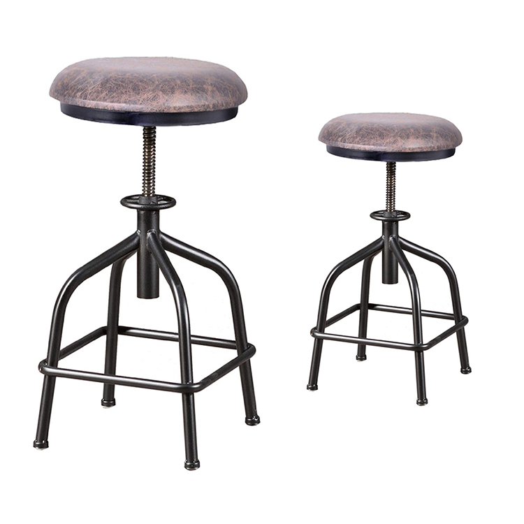 Оптовая продажа, винтажная дешевая металлическая рама, сиденье из искусственной кожи, барный стул, мебель для дома, кухни, бара