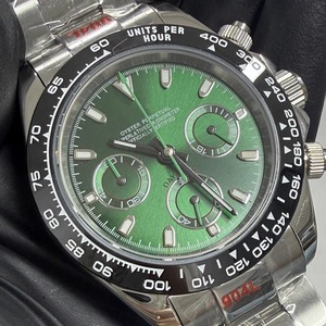 <b>Men</b> Quartz Chronograph <b>Watch</b> 39mm <b>Black</b> Bezel Green Dial Sapphire Glass With VK63 Movement - Product Image 3