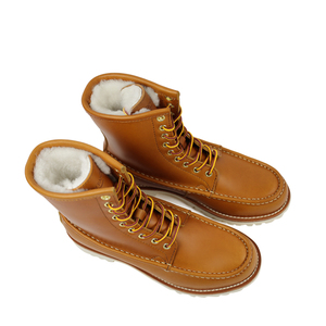 Bottes pour hommes à bout carré, avec semelle <span class=keywords><strong>Goodyear</strong></span>, doublées de laine, en cuir pleine fleur véritable, pour l'<span class=keywords><strong>hiver</strong></span> et l'été - Product Image 2