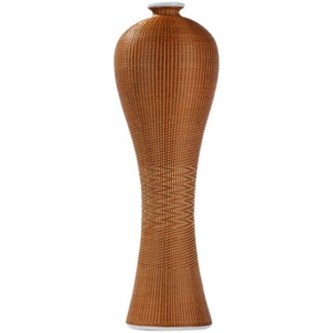 Bamboo Woven Vase Large Plum Shape Handmade Asian Zen Tea Room Decorative Ornament Gift - Product Image 4