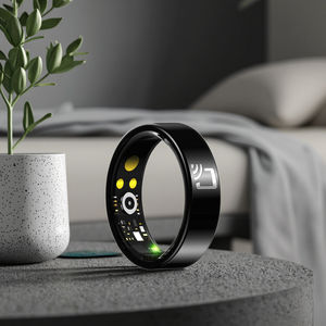 خاتم ذكي R20 بتقنية NFC للتواصل الاجتماعي، رفيع بسمك 7 مم، مصنوع من السيراميك لتتبع الصحة، يقيس معدل ضربات القلب ومستوى الأكسجين في الدم وعدد الخطوات - Product Image 2