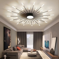 Lustres à LED pour le salon Feux d'artifice nordiques créatifs Atmosphère Chambre à coucher Salle à manger Plafonniers Lampe