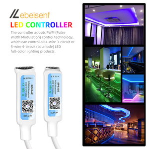 Sp623e sp624e Mini RGB RGB màu xanh răng Led điều khiển DC 5-24V 6A 3 hoặc 4 pin điện áp không đổi PWM tín hiệu Dimmer thông minh ứng dụng điều khiển - Product Image 6