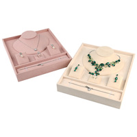 Boîte organisateur de bijoux de luxe, boîte à bijoux en velours, emballage pour bague, collier, bracelet, boucles d'oreilles, rangement, cadeau pour elle
