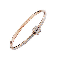 Bracelet en acier titane doré populaire, style minimaliste, luxe, cercle, bijoux tendance pour femmes