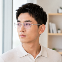 Monture de lunettes carrée en titane à monture complète pour hommes, style professionnel, lunettes optiques, lunettes de lecture.