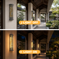 BOHONG Applique murale LED carrée populaire et durable pour jardin paysager, en acier inoxydable 304, effet marbre, étanche IP65, 16W, garantie 5 ans pour l'extérieur