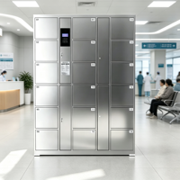 Archivador de Acero Inoxidable de Dieciocho Puertas con Cerradura de Código, Solución de Almacenamiento Duradera y que Ahorra Espacio para Oficinas Comerciales y Apartamentos