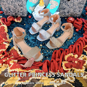 Sandali Estivi per Bambine <span class=keywords><strong>con</strong></span> Strass, Stile Principessa Romana, <span class=keywords><strong>Tacco</strong></span> Alto, Moda Scintillante, Tomaia in PU, Suola in Gomma - Product Image 2