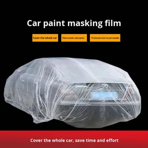 Pellicola per mascheramento per <span class=keywords><strong>vernice</strong></span> <span class=keywords><strong>Spray</strong></span> per auto alimentare PE Non Peeling aderente statico per ristrutturazione di <span class=keywords><strong>vernice</strong></span> per auto intera protezione antipolvere - Product Image 4