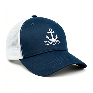 Gorra de Béisbol con Ancla Náutica, Estructurada de 6 Paneles, con Malla Transpirable en la Parte Trasera, Protección Solar para Deportes al Aire Libre - Product Image 3