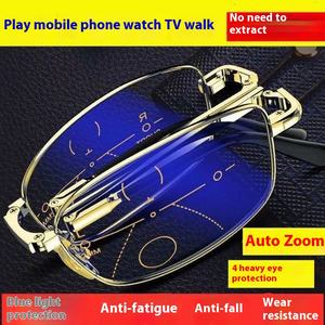 <span class=keywords><strong>Gafas</strong></span> de lectura plegables ultraligeras de Metal HD para <span class=keywords><strong>presbicia</strong></span> para hombres y mujeres, <span class=keywords><strong>gafas</strong></span> antiluz azul para hombres, ajuste de potencia - Product Image 2