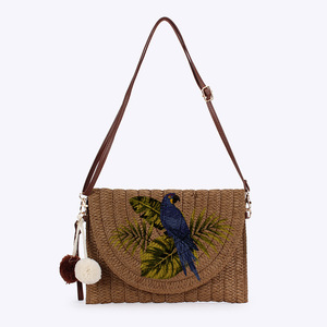 Mode indienne Style bohème été plage enveloppe tissé paille pochette personnalisé mignon <span class=keywords><strong>banane</strong></span> impression petit <span class=keywords><strong>carré</strong></span> <span class=keywords><strong>sac</strong></span> à bandoulière - Product Image 3