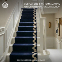 Tapis d'escalier moderne en peluche, laine néo-zélandaise et soie botanique, réversible, imperméable, antidérapant, motif personnalisable pour chambres d'adolescents