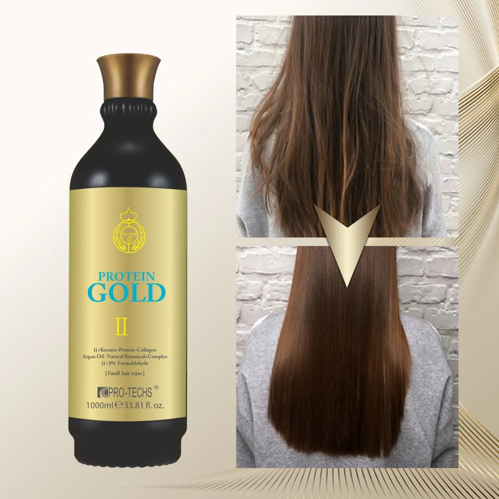 OEM personalizza professionale senza formaldeide Salon Hair Gold Keratin brasiliano Hair Treatment crema lisciante per capelli per le donne